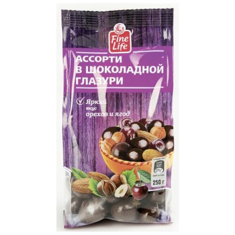 Драже Fine Life ассорти в шоколадной глазури, 250 г