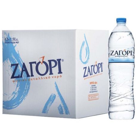 Минеральная вода Zagori негазированная, ПЭТ, 12 шт. по 1.5 л