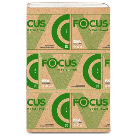 Полотенца бумажные Focus ECO V-сложения белые однословные 5049976, 1 рул., 250 л.