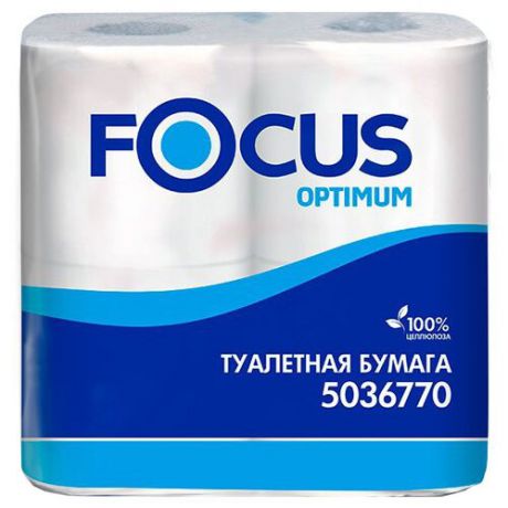 Туалетная бумага Focus Optimum белая двухслойная 5036770, 4 рул.