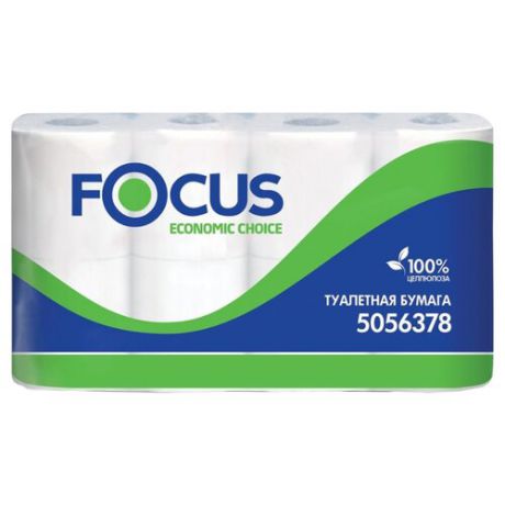 Туалетная бумага Focus Economic Choice белая двухслойная 5056378, 8 рул.