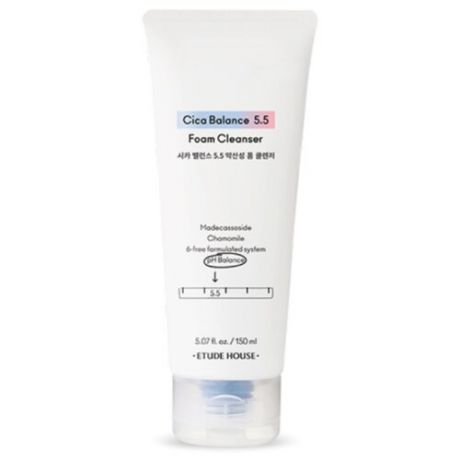 Etude House очищающая слабокислотная пенка Cica Balance 5.5 Foam Cleanser, 150 мл