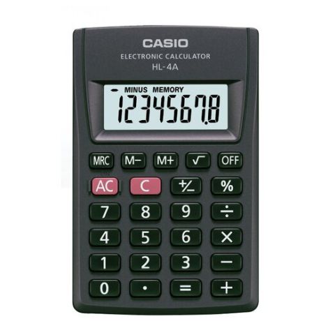 Калькулятор карманный CASIO HL-4A-S черный