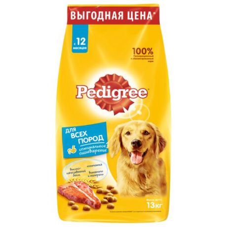 Сухой корм для собак Pedigree для здоровья кожи и шерсти, говядина 13 кг