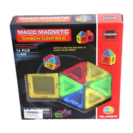 Магнитный конструктор Наша игрушка Magic Magnetic Standard JH6870 Rainbow Clear Solid