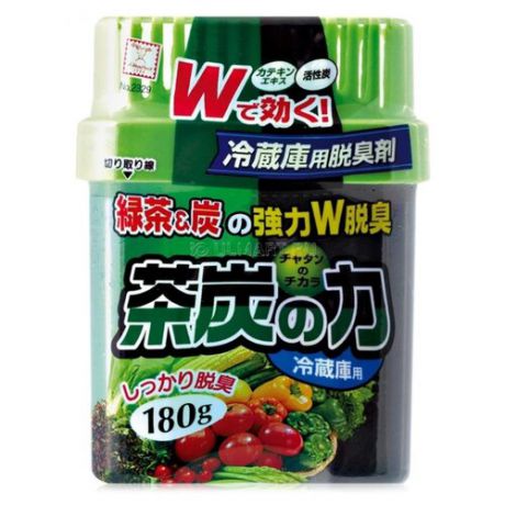 Kokubo поглотитель неприятных запахов для холодильника Сила угля и зеленого чая, 180 гр