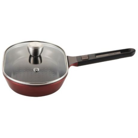 Сковорода-гриль Frybest My Pan EK-MP-H28G 28 см, с крышкой, красный/черный