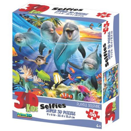 Пазл Prime 3D Игривые дельфины (30765), 50 дет.
