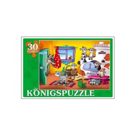 Пазл Рыжий кот Konigspuzzle Волк и семеро козлят (ПК30-5756), 30 дет.