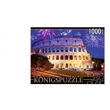 Пазл Рыжий кот Konigspuzzle Италия Ночной Колизей (ГИК1000-8226), 1000 дет.