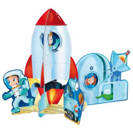 3D-пазл ГеоДом 3D Ракета (4607177454153) + книга, 12 дет.