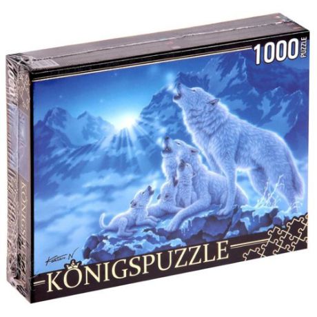Пазл Рыжий кот Konigspuzzle Волки и ночные горы (МГК1000-6476), 1000 дет.