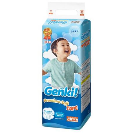 Genki подгузники Premium Soft XL (12-17 кг) 44 шт.