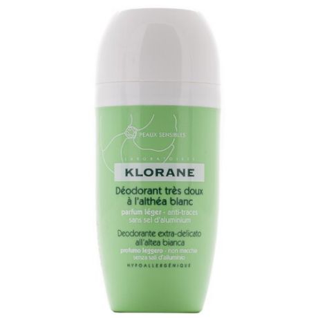 Дезодорант ролик Klorane с белым алтеем для чувствительной кожи, 40 мл