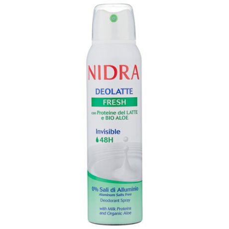 Дезодорант спрей Nidra Deolatte Fresh с молочными протеинами и экстрактом алоэ, 150 мл