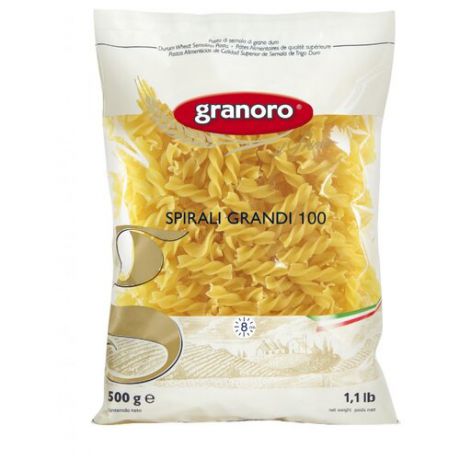 Granoro Макароны Spirali Grandi n. 100, 500 г