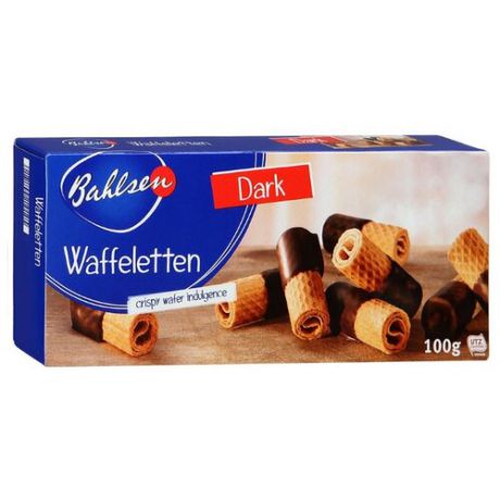 Вафельные трубочки Bahlsen Waffeletten Dark Chocolate в темном шоколаде 100 г