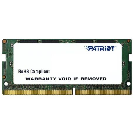 Оперативная память Patriot Memory DDR4 2400 (PC 19200) SODIMM 260 pin, 16 ГБ 1 шт. 1.2 В, CL 17, PSD416G24002S