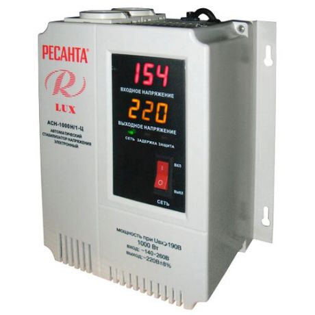 Стабилизатор напряжения однофазный РЕСАНТА LUX АСН-1000Н/1-Ц (1 кВт)