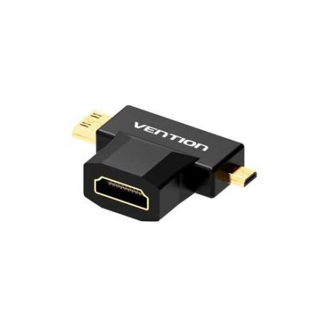 Переходник Vention HDMI 19F - Mini HDMI + Micro HDMI (AGDB0) черный