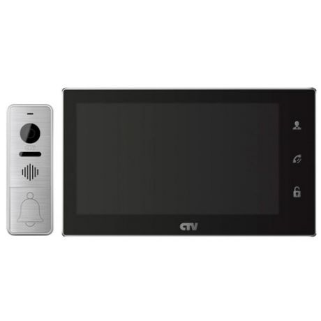 Комплектная дверная станция (домофон) CTV CTV-DP3701 серый (дверная станция) черный (домофон)