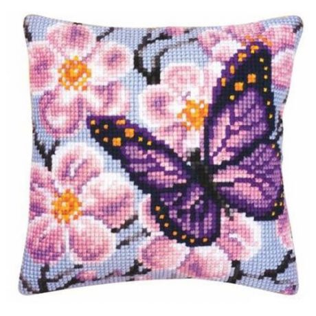 Vervaco Набор для вышивания Фиолетовая бабочка 40x40 см (0008501-PN)