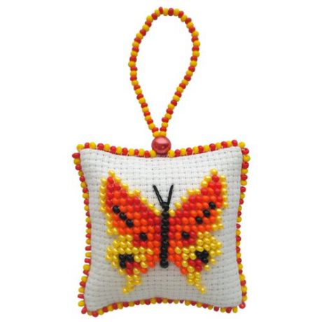 ZENGANA Набор для вышивания бисером и нитками Солнечная бабочка 5 х5 см (M038)