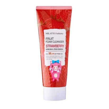 Milatte Пенка для умывания клубника Fashiony Fruit Foam Cleanser Strawberry, 150 мл