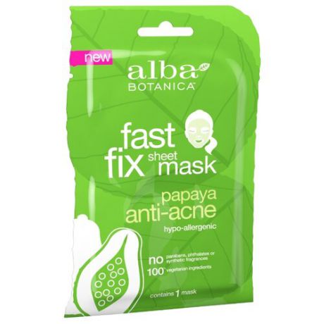 Alba Botanica Очищающая маска Fast Fix Sheet Mask Papaya Anti-acne