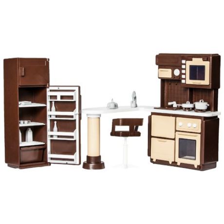 ОГОНЁК Набор мебели для кухни Коллекция (С-1298) коричневый