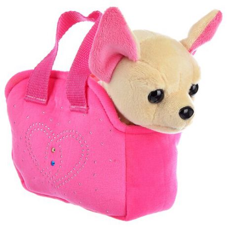 Мягкая игрушка ИГРОЛЕНД Собачка в сумке 21 см