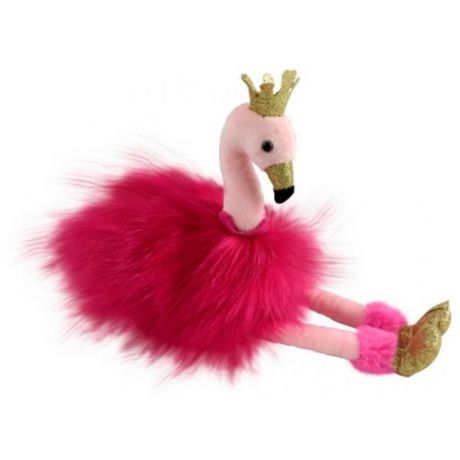 Мягкая игрушка ABtoys Фламинго розовый с золотыми лапками и клювом 25 см