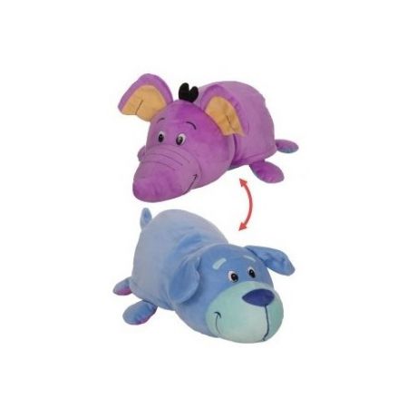 Мягкая игрушка 1 TOY Вывернушка Голубой щенок-Фиолетовый слон 20 см