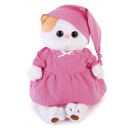 Мягкая игрушка Basik&Co Кошка Ли-Ли в розовой пижамке 24 см