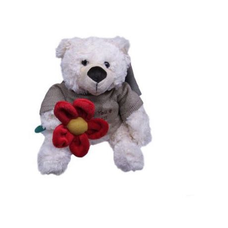 Мягкая игрушка Magic Bear Toys Мишка Этан в свитере с цветком 23 см