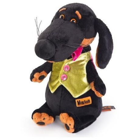 Мягкая игрушка Basik&Co Пёс Ваксон в жилетке 29 см