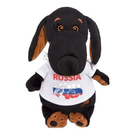 Мягкая игрушка Basik&Co Пёс Ваксон в футболке "Россия" 29 см