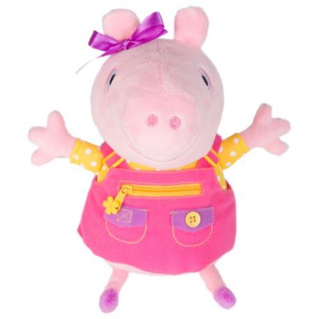 Мягкая игрушка РОСМЭН Peppa pig Пеппа учит одеваться 25 см