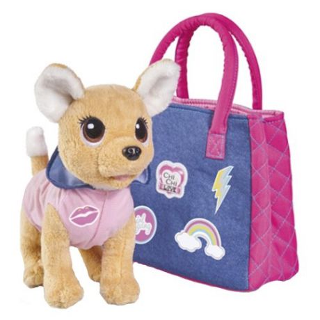 Мягкая игрушка Simba Chi chi love Собачка Городская мода с сумочкой и стикерами 20 см