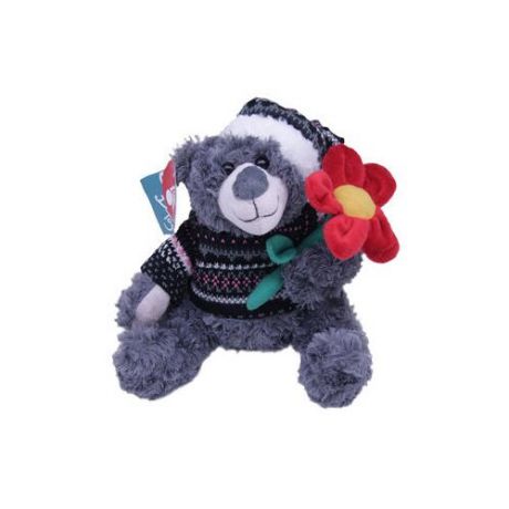 Мягкая игрушка Magic Bear Toys Мишка Кейн в шапке и свитере с цветком 23 см