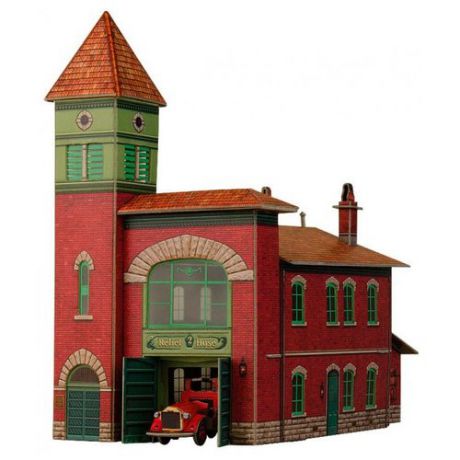 Сборная модель Умная Бумага Пожарное депо (319) 1:87