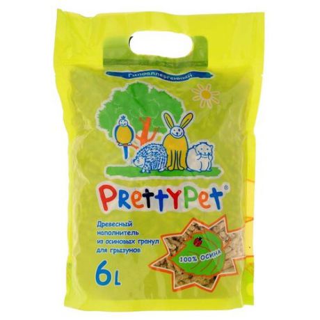 Наполнитель древесный PrettyCat PrettyPet Осиновый 2 кг/6 л