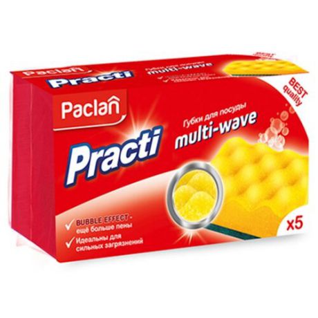 Губка для посуды Paclan Practi Multi-Wave 5 шт