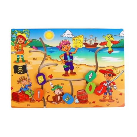 Головоломка Мастер игрушек Лабиринт Дети-пираты (IG0186) коричневый/синий/красный
