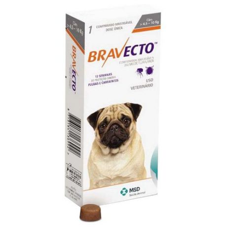 Таблетки от блох и клещей Бравекто (MSD Animal Health) инсектоакарицидные для собак и щенков от 4.5 до 10 кг