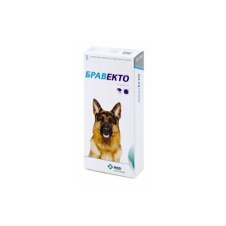 Таблетки от блох и клещей Бравекто (MSD Animal Health) инсектоакарицидные для собак и щенков от 20 до 40 кг