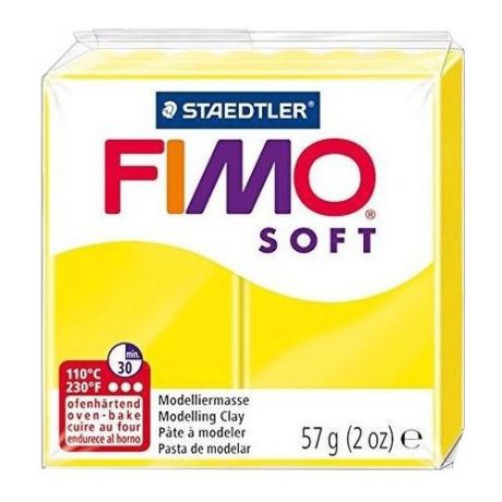 Полимерная глина FIMO Soft запекаемая лимонный (8020-10), 57 г