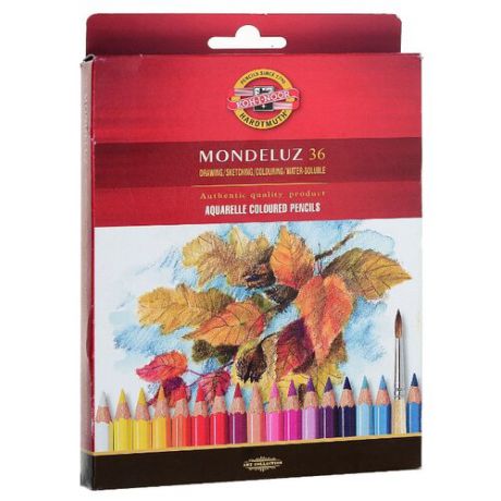 KOH-I-NOOR Акварельные карандаши Mondeluz, 36 цветов (3719036001KZ)