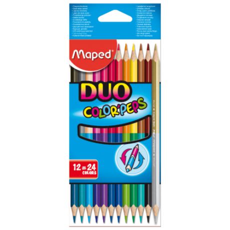 Maped Цветные карандаши двусторонние Color Peps Duo 24 цвета 12 штук (829600)