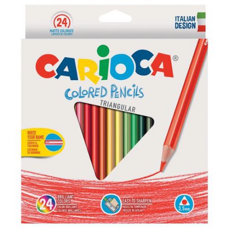 Carioca набор цветных карандашей Triangular 24 цвета (42516/24)